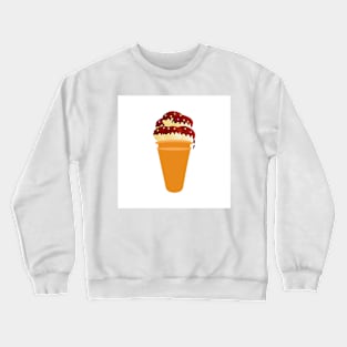 Ice cream cone with chocolate topped vanilla ice cream Crewneck Sweatshirt